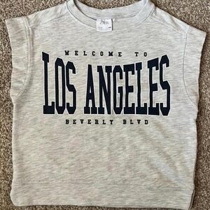 Zara Kids Los Angeles Knit Short Sleeve Sweatshirt Size 7 Girls